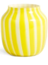 Hay Striped Wide Vase In Yellow