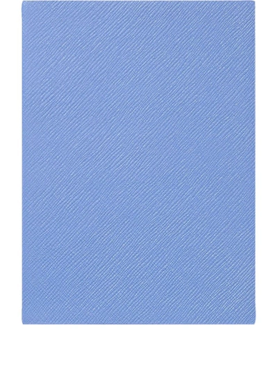 Smythson Leather Soho Notebook In Blue