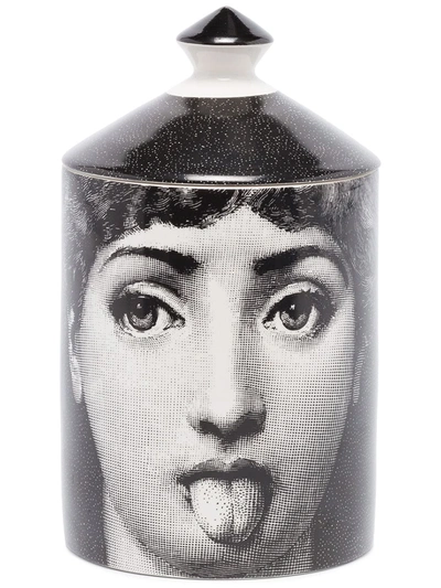 Fornasetti Black And White Otto Antipatico Candle In Weiss