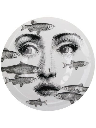 Fornasetti Illustrated Plate In White