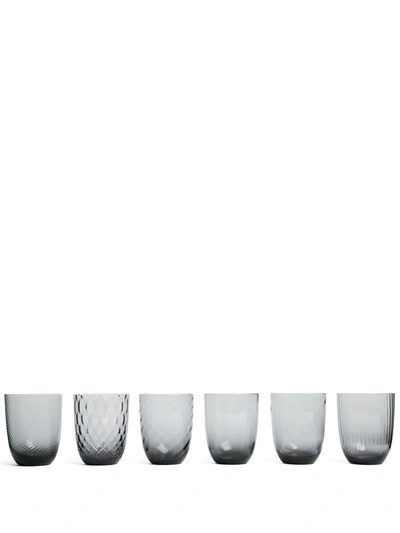 Nasonmoretti Set Of Six Idra Water Glass In Grey