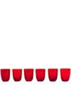 Nasonmoretti Idra Water Glasses (set Of 6) In Red