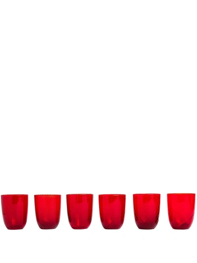 Nasonmoretti Idra Water Glasses (set Of 6) In Red