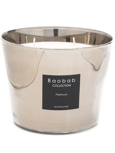 Baobab Collection Platinum Scented Candle (500g) In Silver