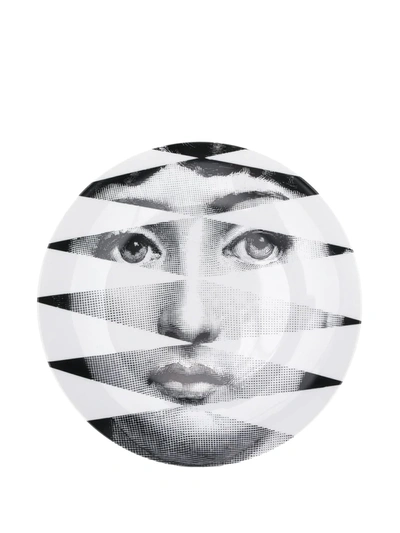 Fornasetti Lina Cavalieri-print Wall Plate In White