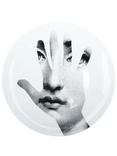 Fornasetti Lina Cavalieri-print Wall Plate In White