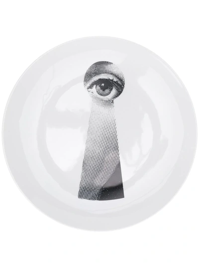 Fornasetti Lina Cavalieri-print Wall Plate In White