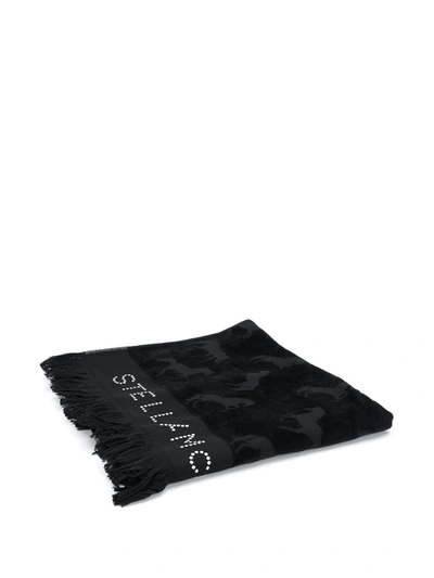 Stella Mccartney Horse Pattern Bath Towel In Black