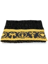 Versace Home Barocco Trim Bath Towel In Black