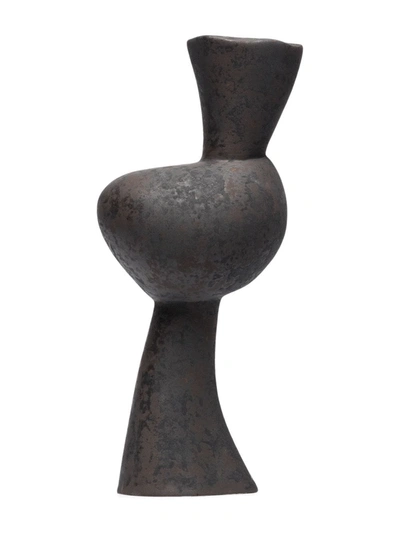 Anissa Kermiche Black Venus Earthenware Candlestick In Schwarz