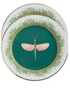 La Doublej Libellula Set Of 2 Porcelain Dinner Plates In Green