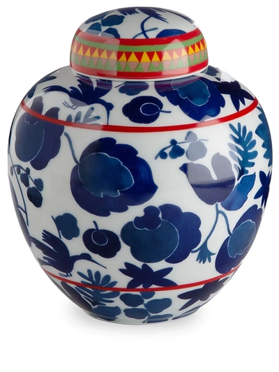 La Doublej Wild Bird Tea Large Jar In Blue,multi