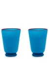 La Doublej Opaque Finish Glasses (set Of 2) In Blue