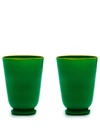 La Doublej Opaque Finish Glasses (set Of 2) In Green
