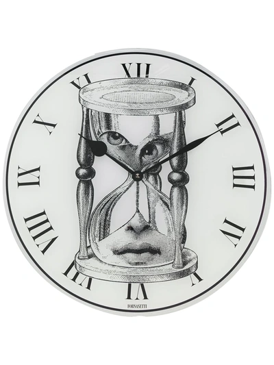 Fornasetti Timer-face Round Wall Clock In White