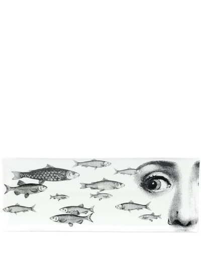 Fornasetti Fish-print Serving Dish (392mm) In White
