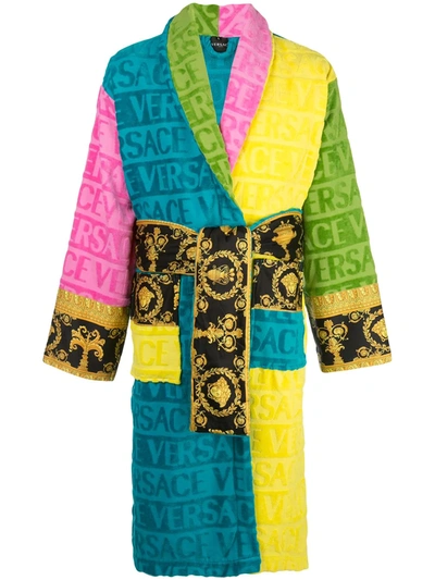 Versace★素敵！Multi-Color 100% Cotton Belted Bathrobe Versace Women's Multi-Color 100% Cotton Belted Bathrobe US S