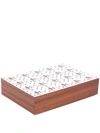 Fornasetti Graphic-print Wooden Box In Brown