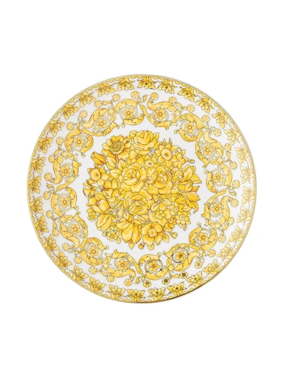 Versace Medusa Rhapsody Porcelain Dinner Plate In Yellow