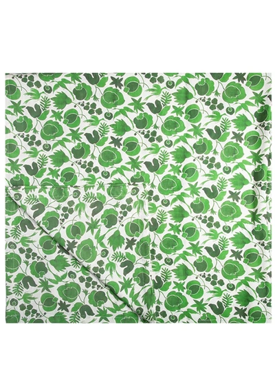 La Doublej Floral Print Table Cloth In Green