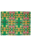 La Doublej Floral-print Two-placemat Set In Green