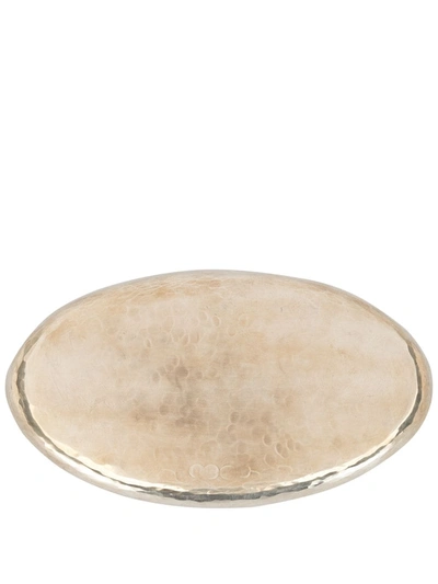 Werkstatt:münchen Oval Silver Tray (19cm) In Gold