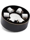 L'objet Haas 12-piece Mojave 24k Gold & Porcelain Espresso Cup & Saucer Set In White