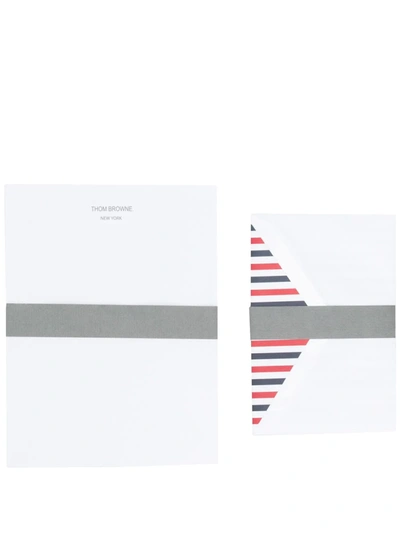 Thom Browne Rwb Stripe Paper Stationary Set In White