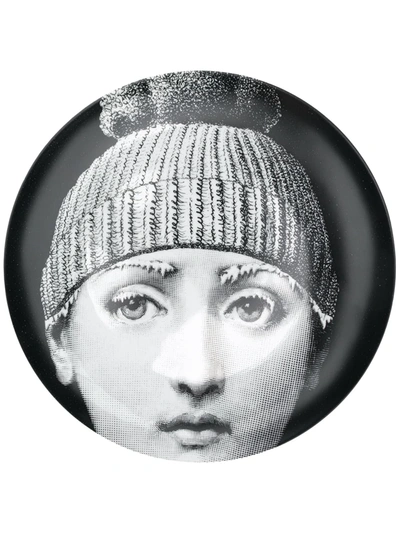 Fornasetti T&v Printed Decorative Plate In White