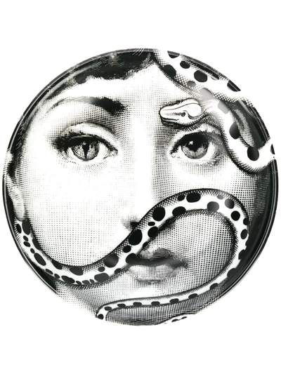 Fornasetti Tema E Variazioni N.383 Ceramic Ashtray In Black