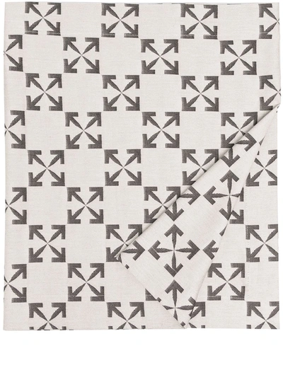 Off-white Arrows Pattern Table Runner In White