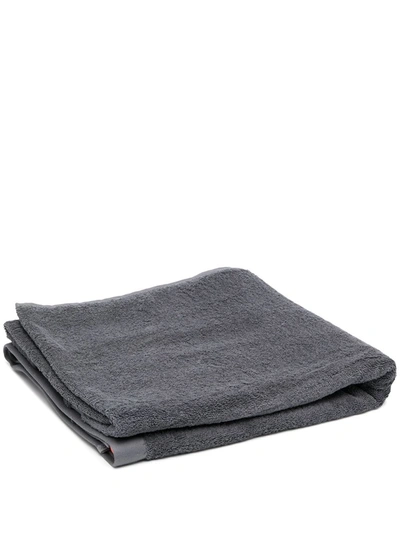 Off-white Embroidered Logo Bath Towel In Grey