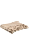 Off-white Beigelogo Patch Blanket In Neutrals