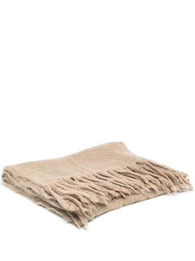 Off-white Beigelogo Patch Blanket In Neutrals