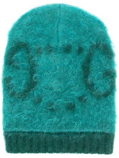 Gucci Gg Knitted Beanie Hat In Green