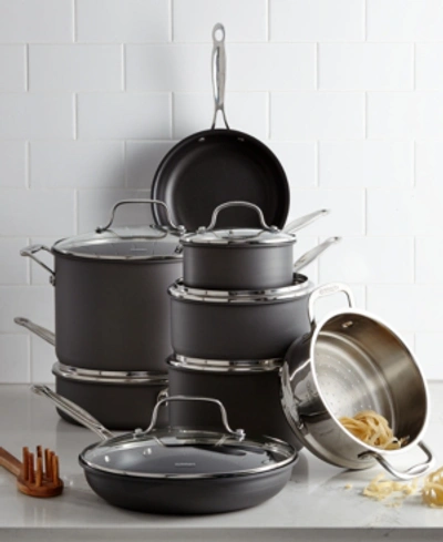 Cuisinart Chef's Classic Hard-anodized 14-pc. Cookware Set In Black