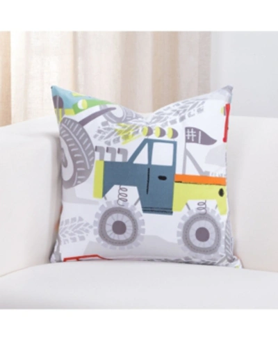 Crayola Four Wheelin' Monster Truck 20" Designer Throw Pillow