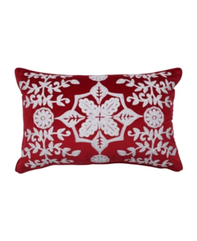 Pillow Perfect Snowflakes And Berries Lumbar Pillow