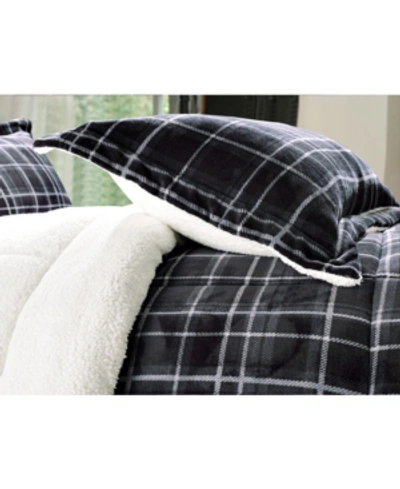 Elegant Comfort Softest, Coziest Heavy Weight Plaid Pattern Micromink Sherpa - Backing Premium Quality Down Alternat