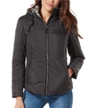 FREE COUNTRY QUILTED PUFFER COAT WITH ATTACHED HOOD