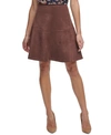 TOMMY HILFIGER FAUX-SUEDE FLARED SKIRT
