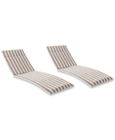 Noble House Brayden Outdoor Chaise Lounge Cushion (set Of 2)