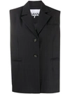 GANNI CHECKED INVERTED PLEAT waistcoat,15947996