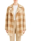 THEORY DOUBLE-FACED CHECK OVERLAY COAT,0400012500677
