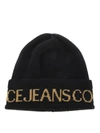 VERSACE JEANS COUTURE HAT IN RIBBED WOOL BLEND.,E8VZBK40 80078-M27
