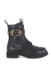 VERSACE JEANS COUTURE COMBAT BOOTS IN LEATHER,E0VZAS41 71563-899