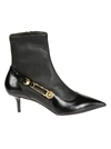 VERSACE SAFETY PIN BUCKLED ANKLE BOOTS,11579311