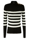 BALMAIN STRIPE KNIT SWEATER,11577865