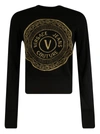 VERSACE JEANS COUTURE LOGO FRONT CROPPED SWEATSHIRT,11577771