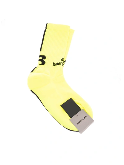 Balenciaga Soccer Socks In Lime Colour In Yellow